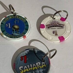 Las Vegas Casino Poker Chip Keychains